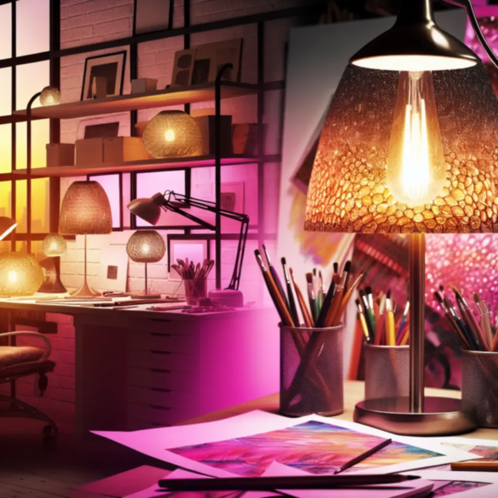 Artystyczne studio oświetlone ambientowym światłem sprzyjającym kreatywności