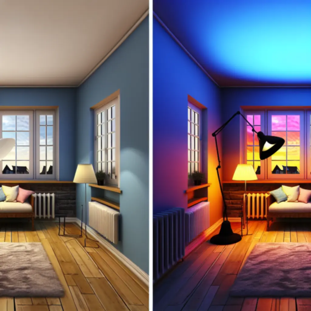 Zdjęcia przed i po: metamorfoza wnętrza dzięki inteligentnym lampom Nadavasan