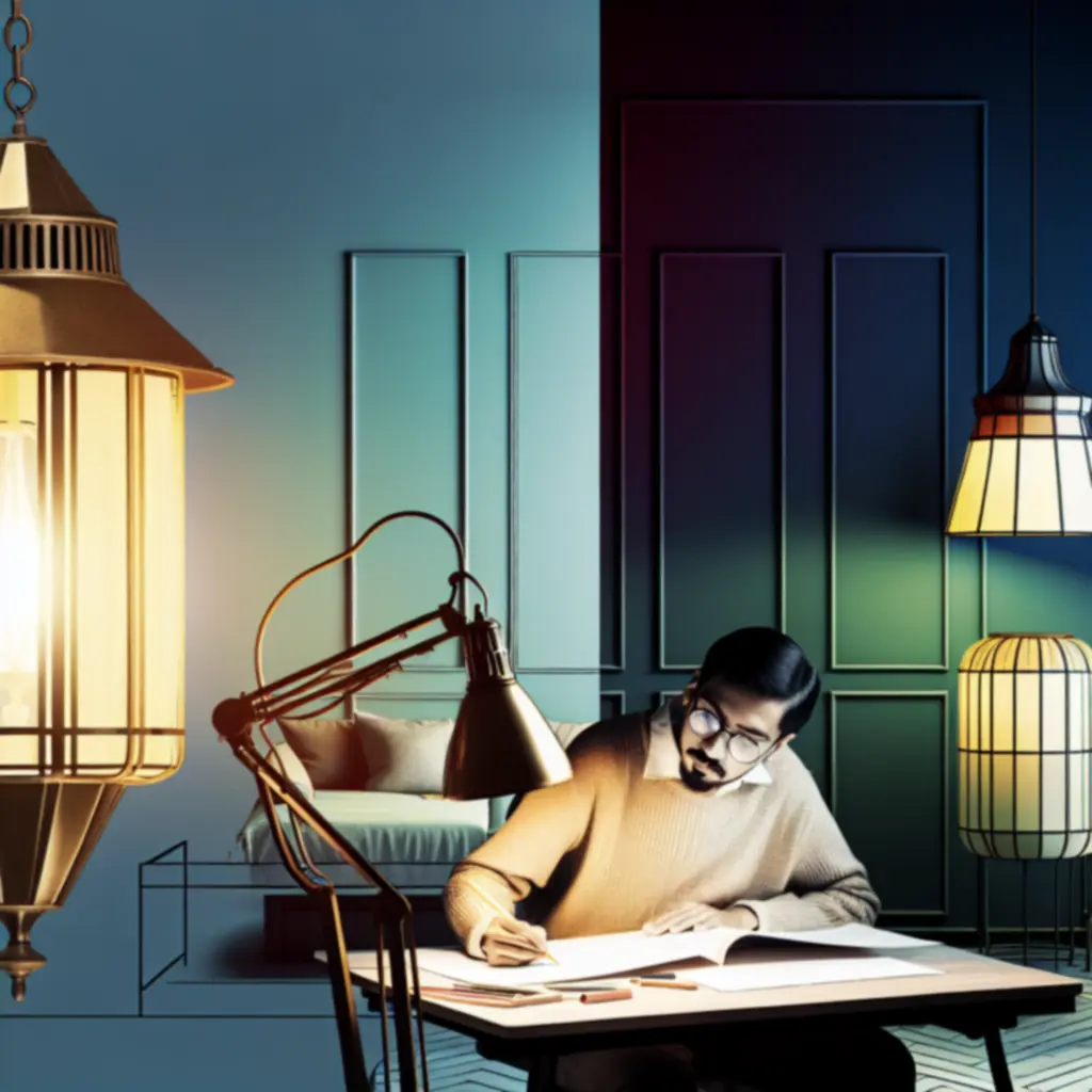 Zastosowania Nadavasan – stylowe wnętrza i kreatywne studia oświetlone ambientową poświatą