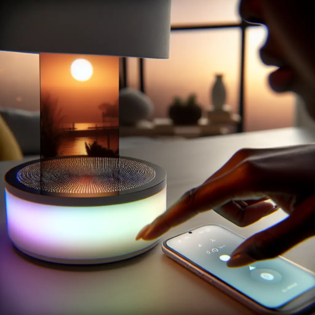 Nadavasan Smart Sunset – moduł LED, układ soczewek i płynne gradienty kolorów w lampie